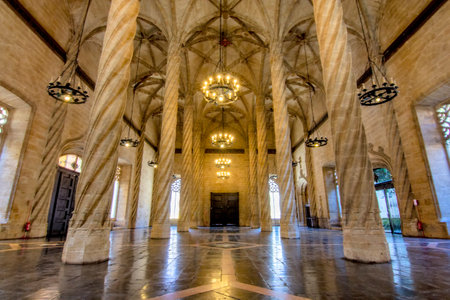 The Lonja de la Seda is a late Valencian Gothic-style civil building in Valencia, Spain - interior