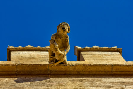 The Lonja de la Seda is a late Valencian Gothic-style civil building in Valencia, Spain - exterior detailの写真素材