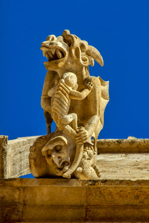 The Lonja de la Seda is a late Valencian Gothic-style civil building in Valencia, Spain - exterior detailの写真素材