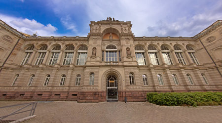 Monumental facade of the Friedrichsbad in Baden-Badenの写真素材