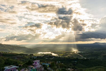 Top view point Khaokho. Sea fog is the beautiful in Phetchabun,Thailandの写真素材