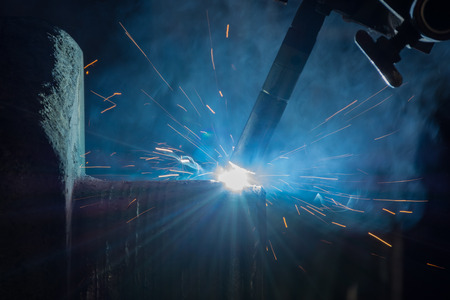 Welding repair shaft by Automatic Weld Processの写真素材