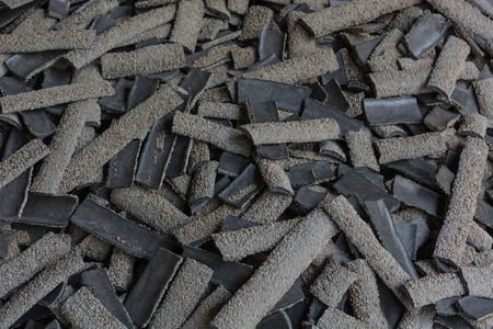 Slag flux after welding from submerge arc weld processの写真素材