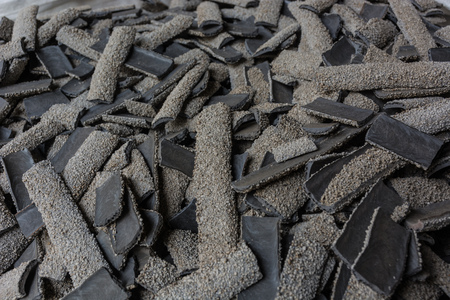 Slag flux after welding from submerge arc weld processの写真素材
