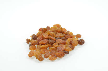 Dried raisins isolated and reflected on background の写真素材