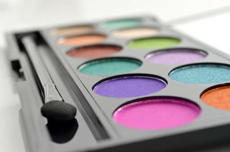 Closeup of eyeshadow makeup palette の写真素材