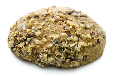 Single homemade cookie isolated on a white background の写真素材