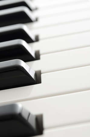 Detail of electronic piano keyboard keys の写真素材