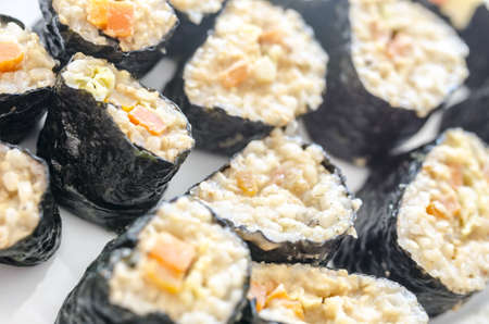 Bunch of sushi rolls  Shallow dof の写真素材