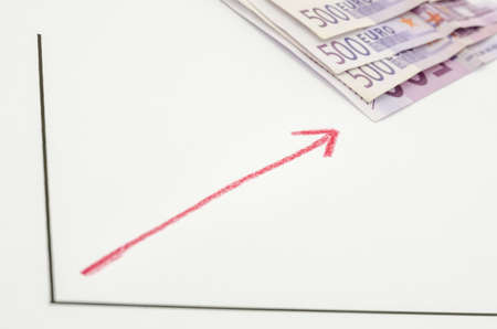 Growing business graph with Euro money.の写真素材
