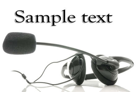 Call center headset. Empty space ready for your text or logo.の写真素材