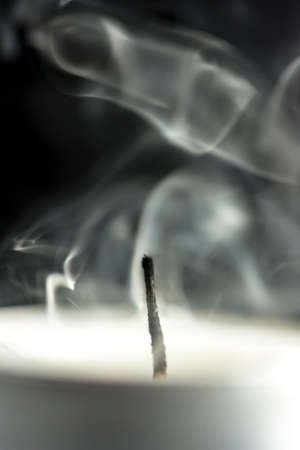 Macro shot of blown out candle.の写真素材