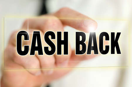 Cash back icon on virtual screen.の写真素材