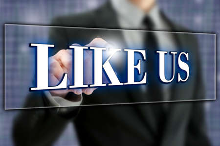 Like us button on virtual screen.
