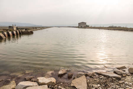 Abandoned salt pan house at Secovlje Saltpans Natural Park in Slovenia.の写真素材