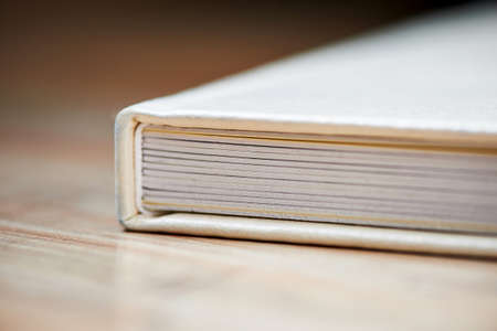 photobook with a cover of light leatheretteの写真素材