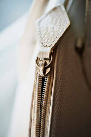 Texture bag. Lightning and cream leather handbagの写真素材