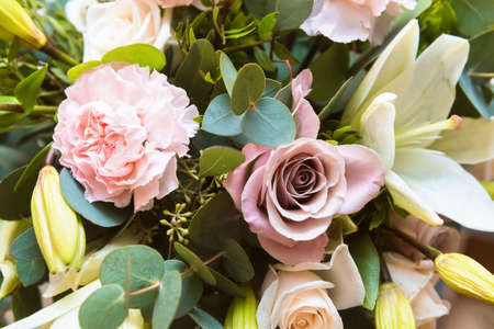 The decor for the wedding photo shoot. Texture floral arrangementsの写真素材