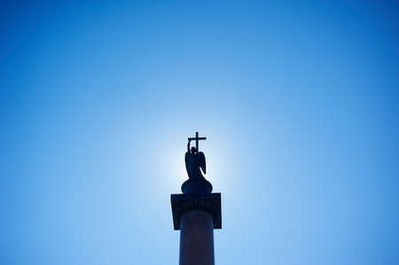 Historical russian monument in Saint-Petersburg Alexander column.のeditorial素材