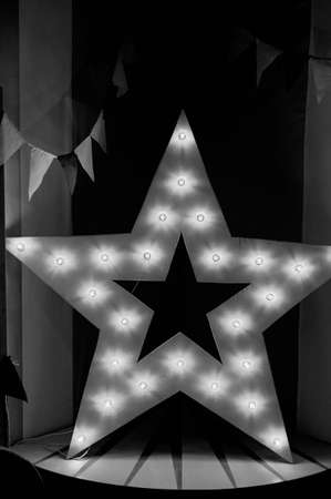 Star wood with warm yellow lights.The moment of glory
