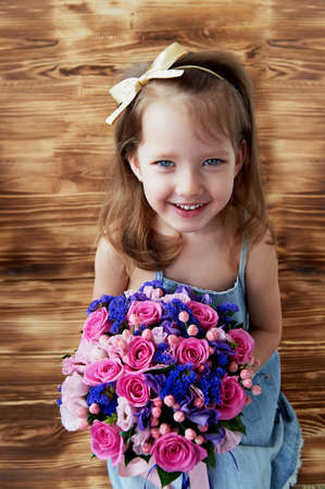 Wedding bouquet in pink and purple tones. Beautiful and delicate.の写真素材