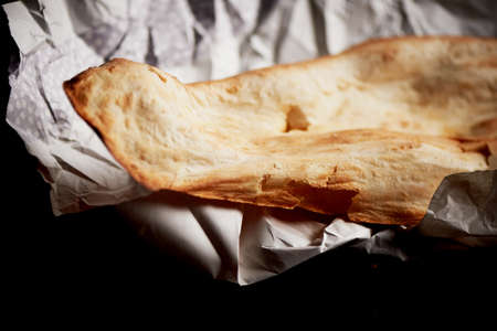 Georgian bread baked in clay oven . Shotis Puri.Fresh with a crispy crustの写真素材