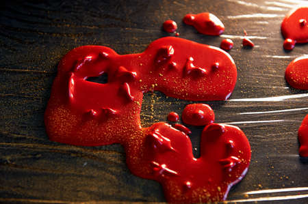 Drops frozen mirror glaze for decorating cakes and pastries. food filmの写真素材