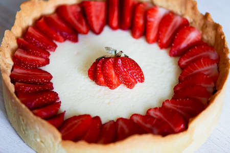 Creamy,a real new York on short pastry. a masterpiece of culinary artの写真素材