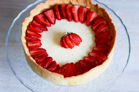 Creamy,a real new York on short pastry. a masterpiece of culinary artの写真素材