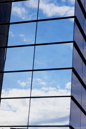 the reflection of the sky mirrored building. High