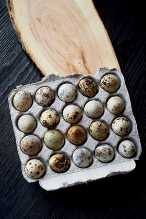 Quail eggs, photographed in a simple rustic style. Simple protein-rich foods.の写真素材