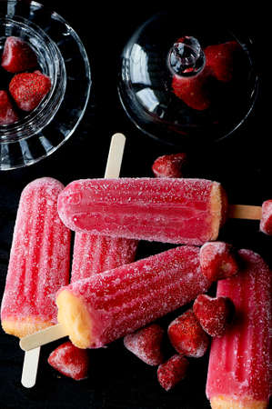 Youth ice pop from the freezer. with a touch of frost and ice. Refreshing in the heat .の写真素材