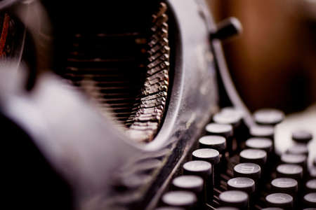 Details of old typewriter in rust and dust. Retroの写真素材