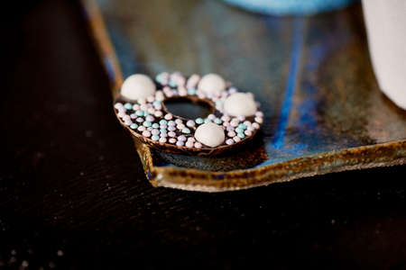 Decoration for cake or cupcakes handmade. The art of the chocolatierの写真素材