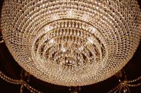 A massive crystal chandelier. Classic style Palaceの写真素材