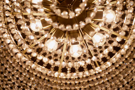 A massive crystal chandelier. Classic style Palaceの写真素材