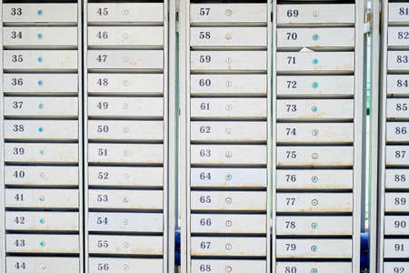 post metal cells. texture. With numbers. Home mail in an apartment building