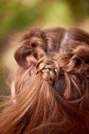 Wedding hairstyles for thick red hair. Hair, closeの写真素材