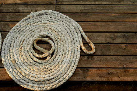 Rope used for mooring ships. Nautical themeの写真素材