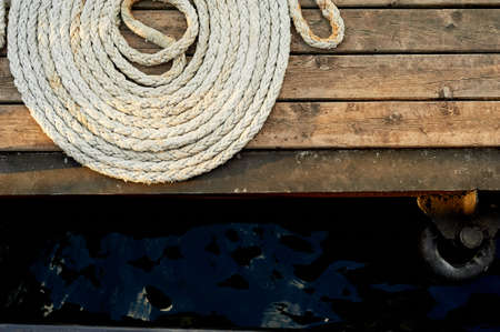 Rope used for mooring ships. Nautical themeの写真素材