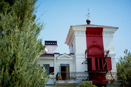 Gelendzhik , Russia- 29 Jun 2018 Old gate beaconのeditorial素材