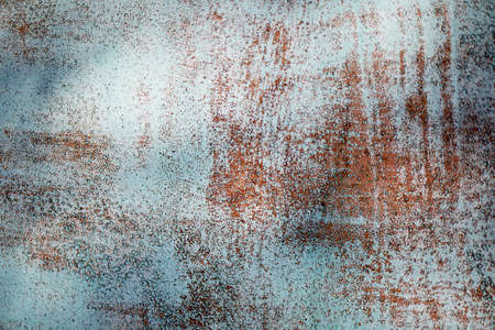 Texture rusty metal with blue paint. Closely