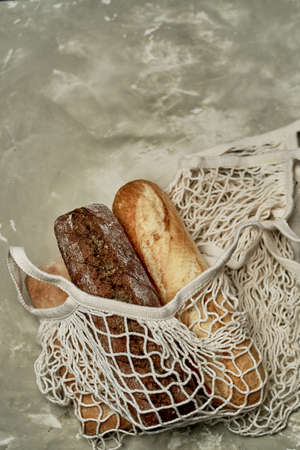 Replacing plastic bags. Taking care of the environment. Simple and delicious country bread. Simple...