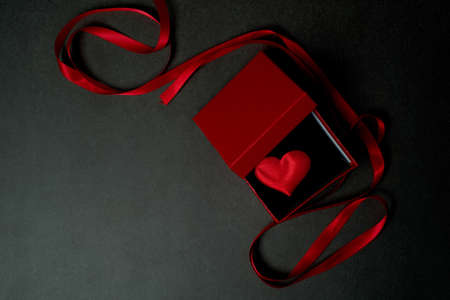 Valentines day, a Declaration of love.Box of hearts. Give your heart to your loved one. Gratitude...