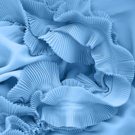 Chiffon ripple , powdery shade. The texture is close.Classic blue. The 2020 trend.の写真素材