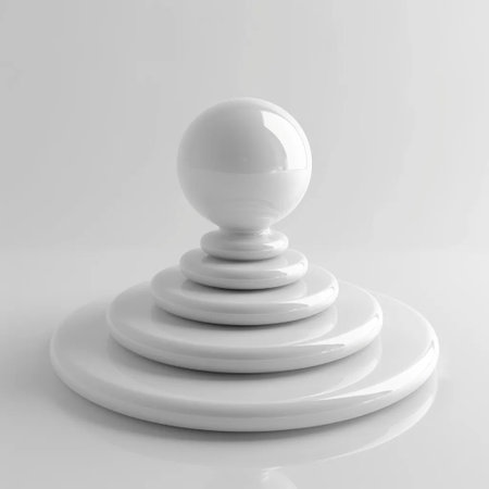 Ball spiral pyramid on a white background all white mono color --v 6.0の素材