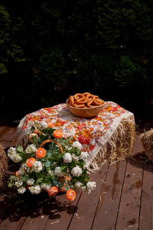 Wedding decoration in the Slavic style.の写真素材
