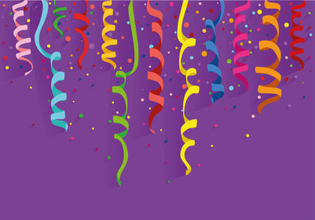 Colorful multicolored confetti. Holiday birthday. Vector. Greeting card or invitation.のイラスト素材