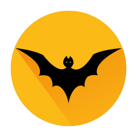 Halloween. The black contour of the bat is flying. Vector illustration.のイラスト素材