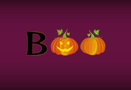Halloween message Boo from pumpkins!のイラスト素材